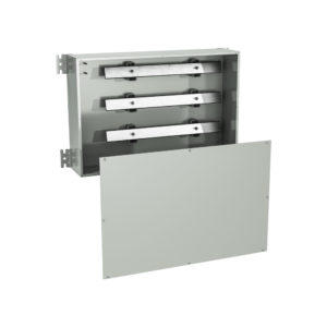 Type 1 | Bus bar splitter trough with aluminium bus bars and cover secured by screws