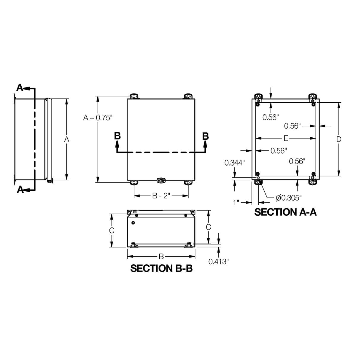 Type 4, 12 | Single door JIC enclosure with lift-off cover - EXM ...