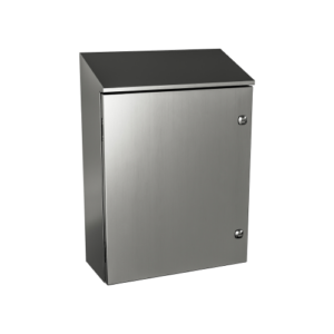 Type 4X | Stainless steel single door console with sloped top and drip shield