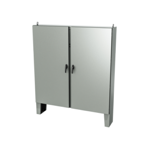 Type 12, 13 | Freestanding cabinet for safety disconnect mounted on center post with floor mounting stands