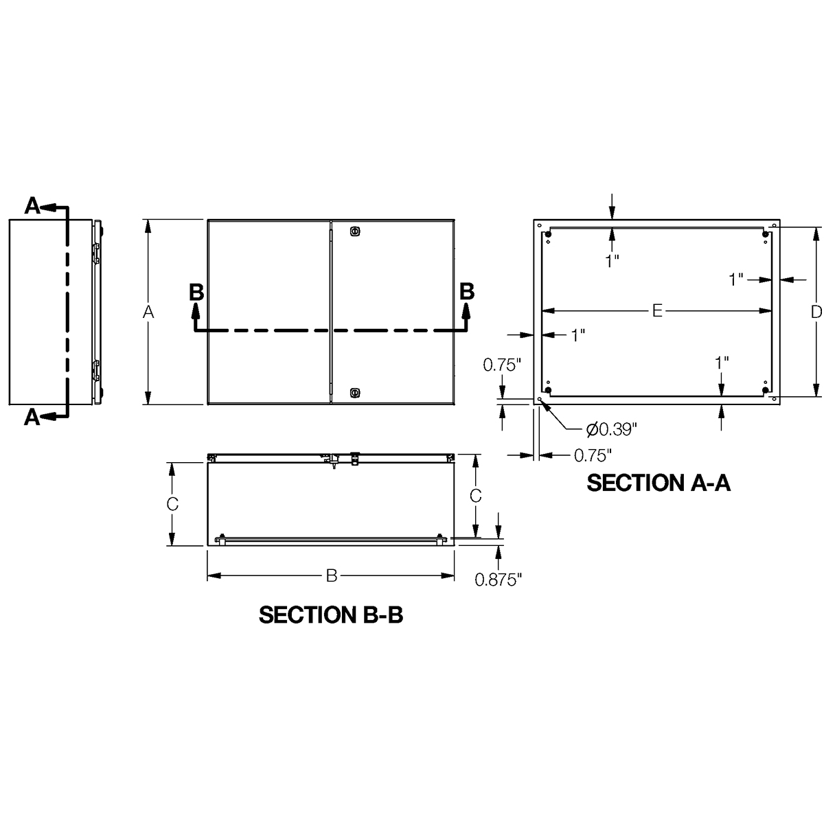 Type 12, 13 Double door metric enclosure EXM Manufacturing